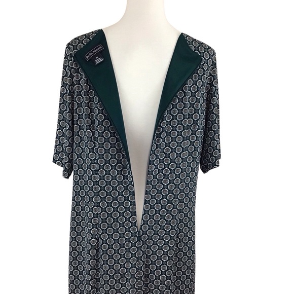 Jessica Howard Green Geometric Sheath  Dress 16W‎ Short Sleeve - Picture 7 of 12